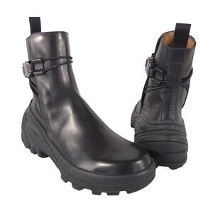 1017 ALYX 9SM Leather Buckle Ankle Boots US 9 EU 42 Mens Black $1050